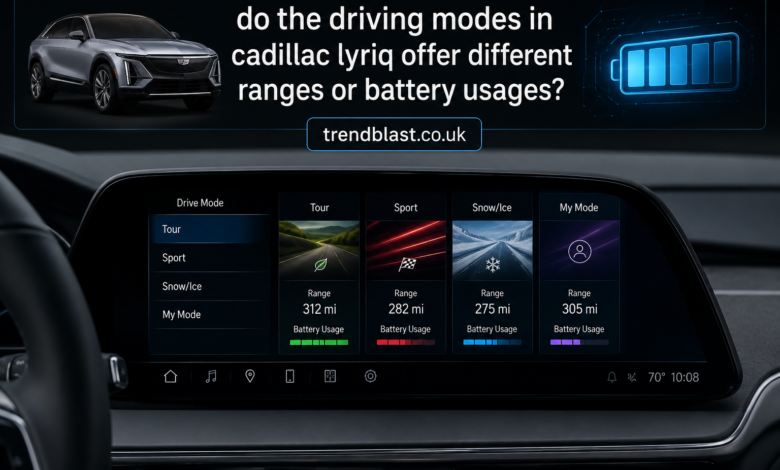 Do the Driving Modes in Cadillac Lyriq Affect Range and Battery Usage?