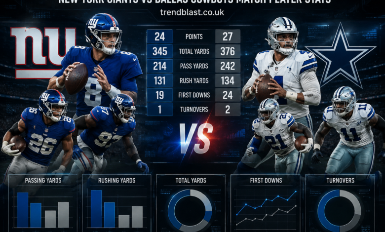 New York Giants vs Dallas Cowboys Player Stats